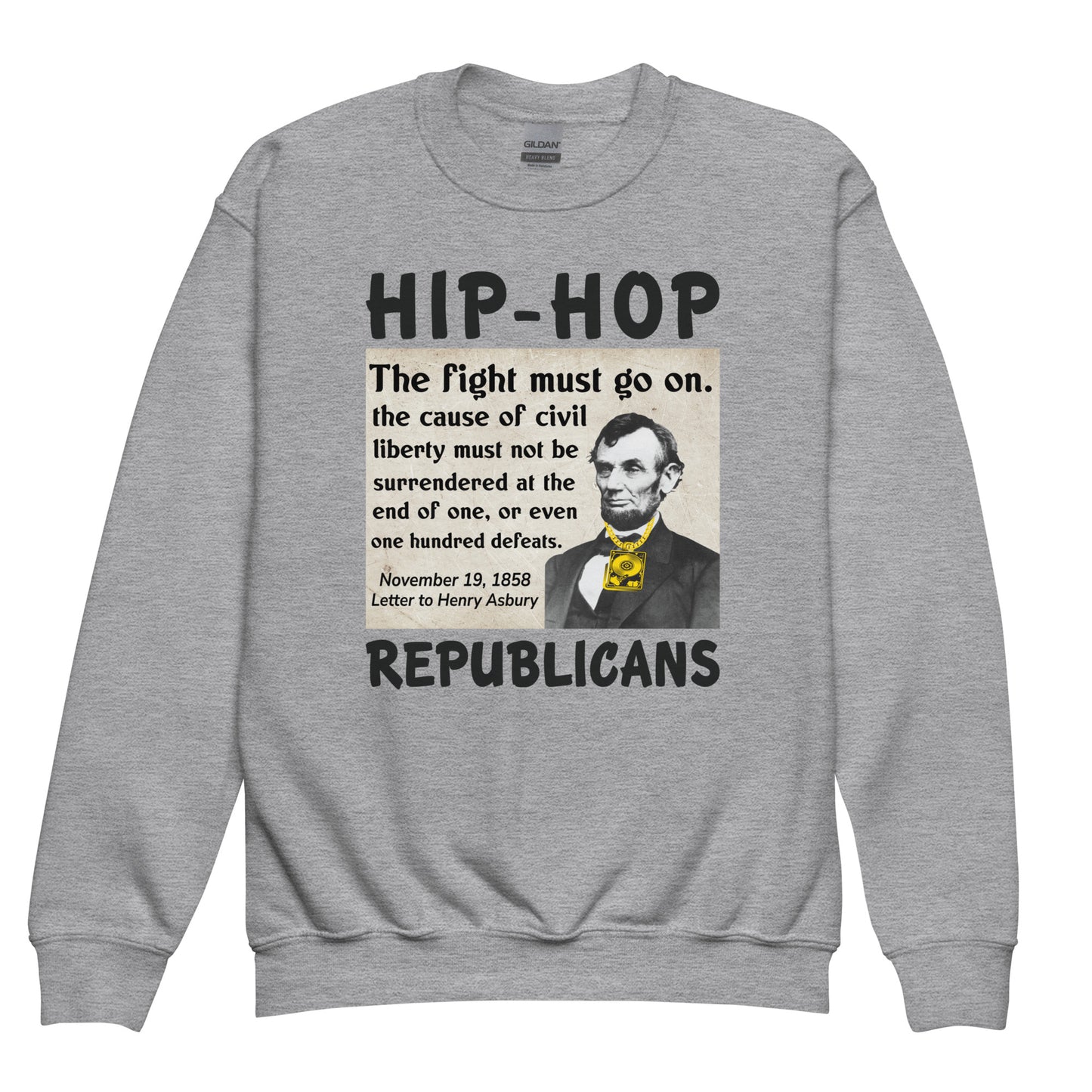 Abraham Lincoln Hip-Hop Republicans Youth crewneck sweatshirt