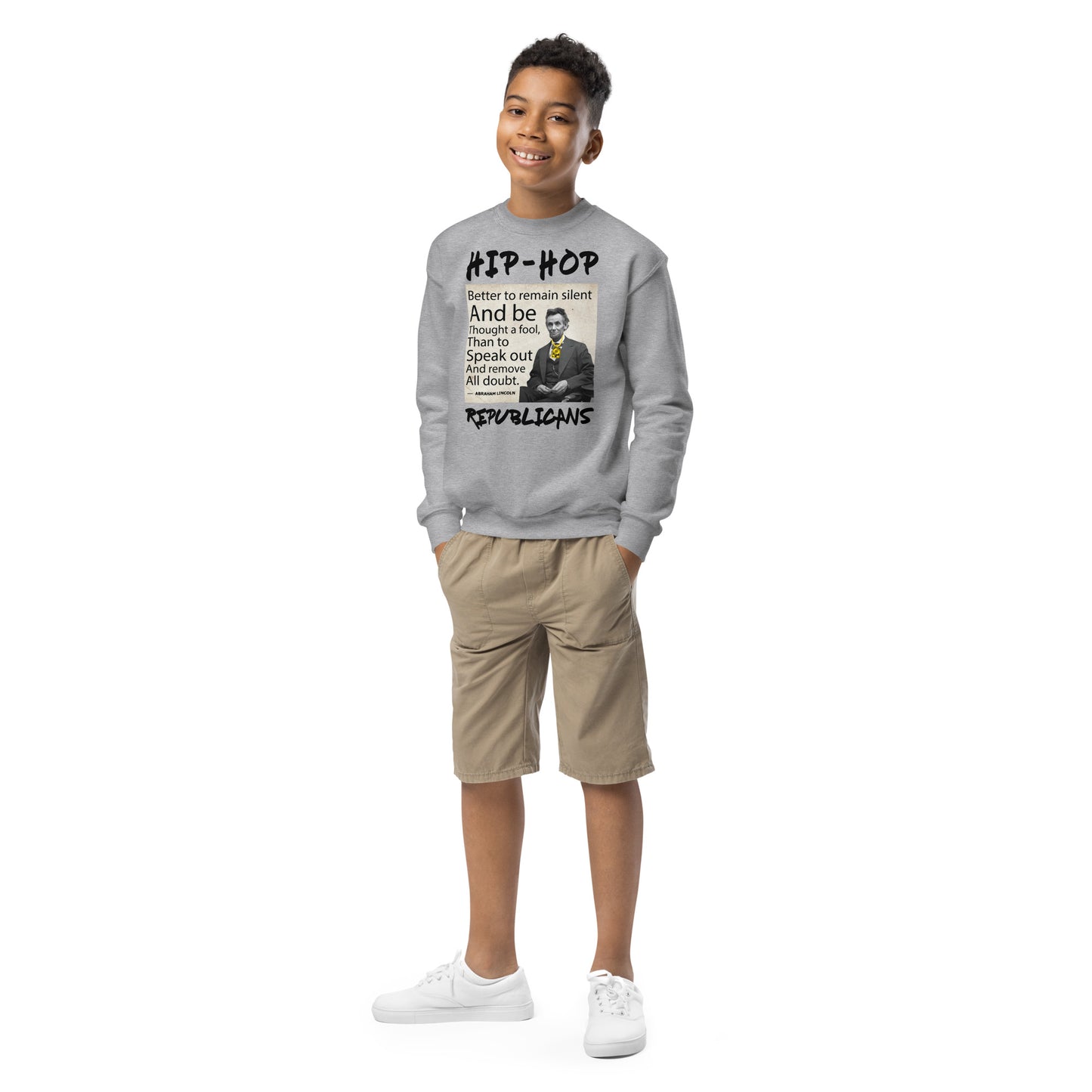 Abraham Lincoln Hip-Hop Republicans Youth crewneck sweatshirt