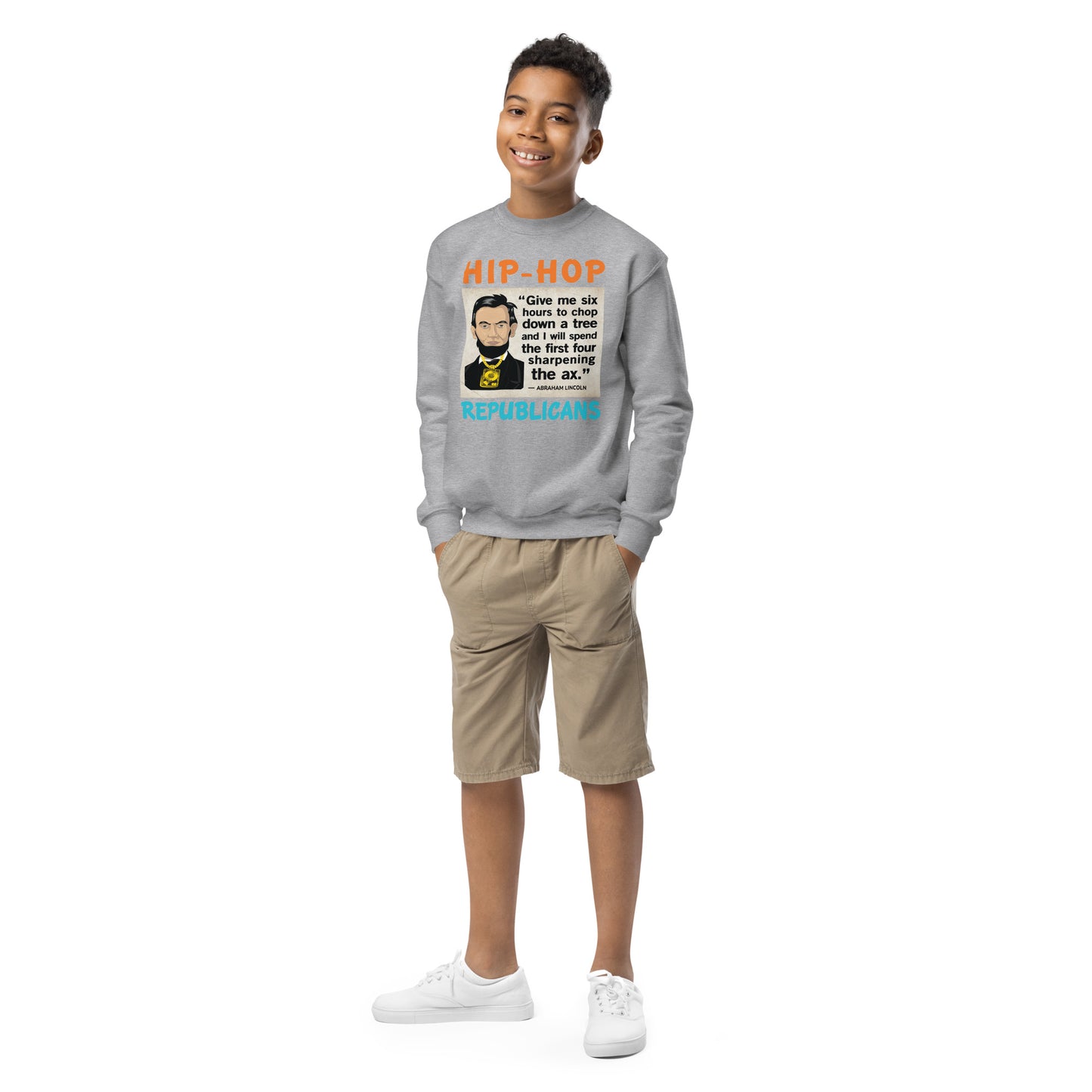Abraham Lincoln Hip-Hop Republicans Youth crewneck sweatshirt