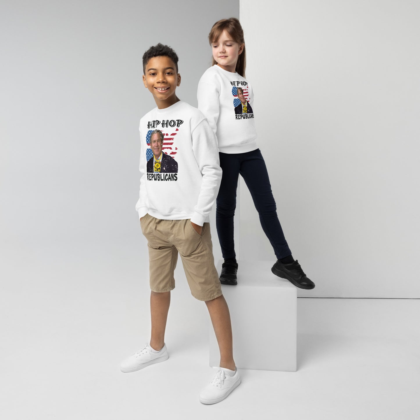 George W. Bush Hip-Hop Republicans Youth crewneck sweatshirt