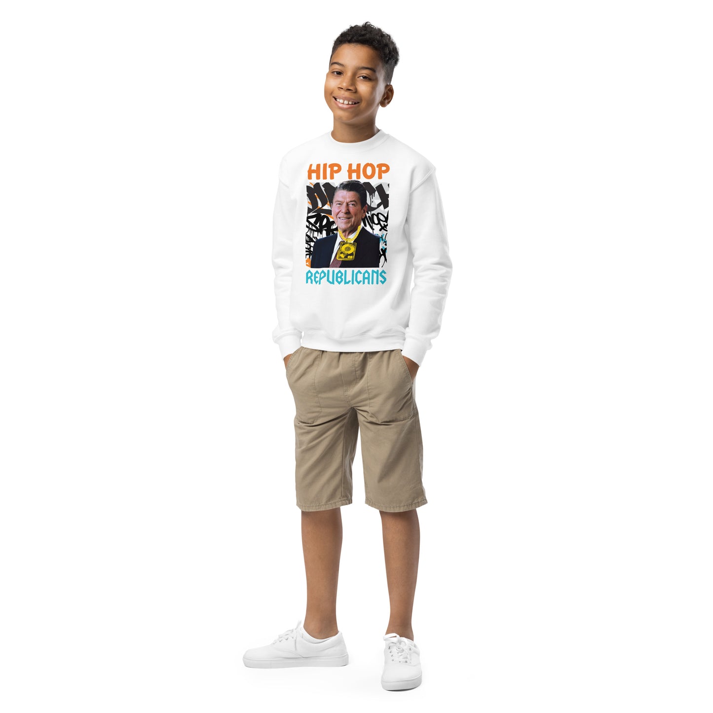 Ronald Reagan Hip-Hop Republicans Youth crewneck sweatshirt
