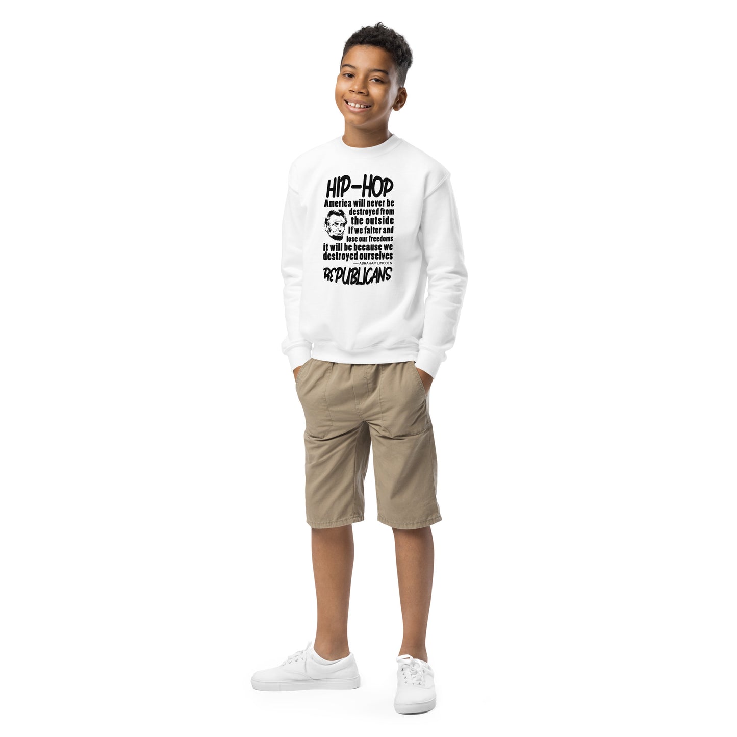 Abraham Lincoln Hip-Hop Republicans Youth crewneck sweatshirt