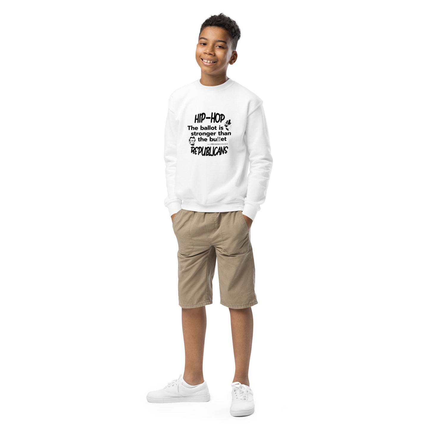 Abraham Lincoln Hip-Hop Republicans Youth crewneck sweatshirt