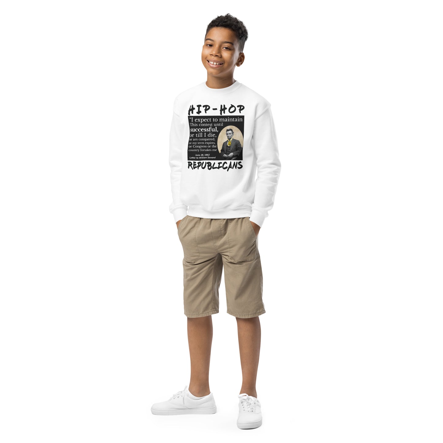 Abraham Lincoln Hip-Hop Republicans Youth crewneck sweatshirt